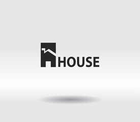 House icon. Sample text. Flat design