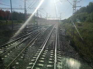 railway in the fog