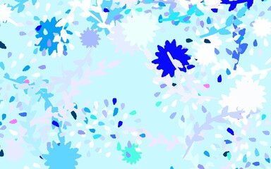 Obraz na płótnie Canvas Light BLUE vector doodle background with flowers, roses.