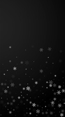 Sparse snowfall Christmas background. Subtle flyin