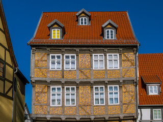 Naklejka premium Historische Altstadt in Quedlinburg, Sachsen-Anhalt, Deutschland