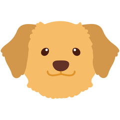 Flat colored cute Golden Retriever front head