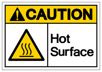 Caution Hot Surface Symbol Sign, Vector Illustration, Isolate On White Background Label .EPS10