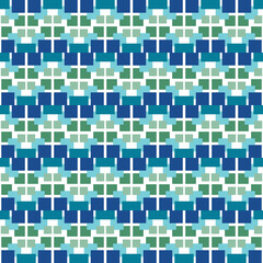 Vector seamless pattern texture background with geometric shapes, colored in blue, green, white colors.