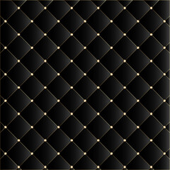 Luxury pattern background. Dark and golden geometric backdrop. Leather texure.