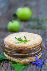 Livarot Cheese traditional Cheese from Normandy France. Colonel, washed