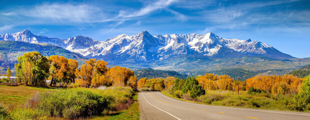 Landscape view of countryside  Colorado  fall season