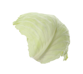 Leaf of fresh ripe cabbage isolated on white