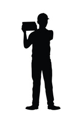 Delivery man silhouette vector
