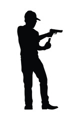 Gun shooting instructor silhouette vector