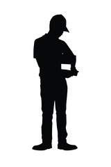 Delivery man silhouette vector