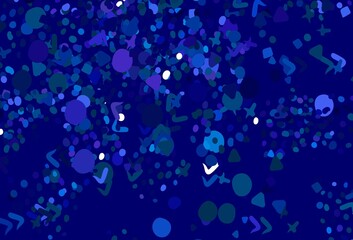 Light BLUE vector background with abstract shapes.