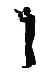 Gun shooting instructor silhouette vector