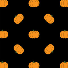 Hand drawn autumn  pattern with pumpkins for Harvest festival, Thanksgiving day, Halloween.  Vector illustration