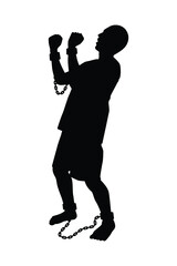 Prisoner silhouette vector