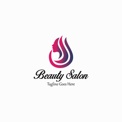 Beauty salon logo design template. Beauty hair icon. Vector illustration