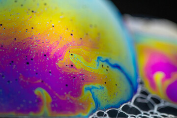 Closeup shot of a mixture of paint colors-perfect for wallpapers