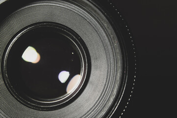 photography concept. close-up camera lens