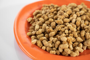 healthy mulberry on white background
