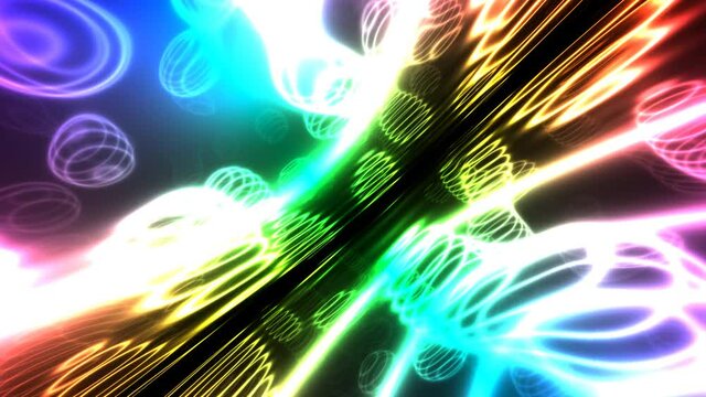 Moving Rings Stacked Rainbows of Slinky Like Line Bars