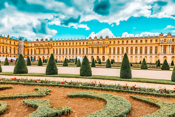 VERSAILLES, FRANCE - JULY 02, 2016 :Beautiful Garden in a Famous Palace of Versailles (Chateau de...