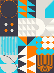 Geometric Shapes Pattern Design Abstract Vector Composition