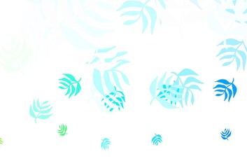Light Blue, Green vector elegant background with leaves.