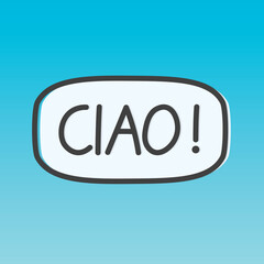 ciao (hi in italian), concept of learning italian language- vector illustration