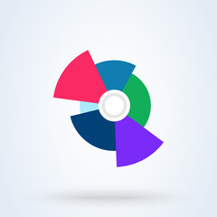 business pie chart sign icon or logo. presentations and infographic concept. pie chart infographic elements vector illustration.