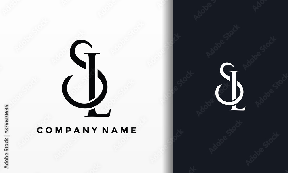 Canvas Prints monogram letter SL logo