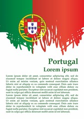 Flag of Portugal, Portuguese Republic. Template for award design, an official document with the flag of Portugal. Bright, colorful vector illustration.
