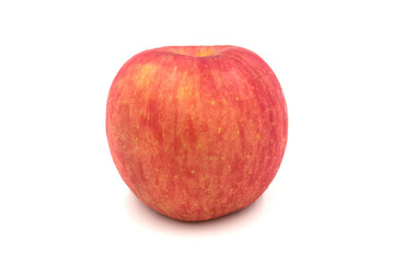 red apple on white background.
