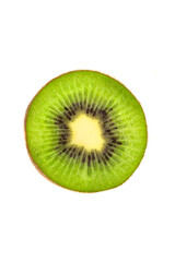 Naklejka na ściany i meble top view: half kiwi fruit on white background.