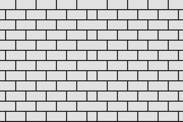 Brick wall texture black and white seamless pattern. Brickwork background