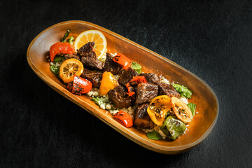 ケバブ(シシカバブ)とクスクス料理　Shish kebab and couscous dishes