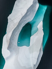 Aerial view of Arctic iceberg