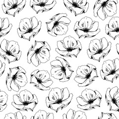 flower seamless pattern, vector blooming flowers for Wallpaper, wrapping paper