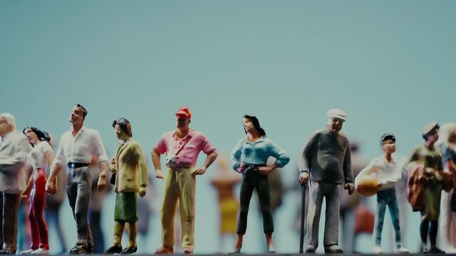 The image of various people, young women, young men, old people, etc.