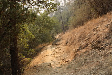 Hiking a river-mountain trail