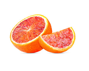 Ripe range fruit slice isolated on white background