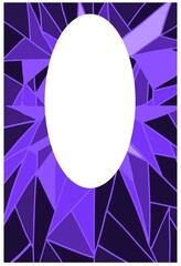 Oval frame in geometric background of crystalline triangles. - 379615422
