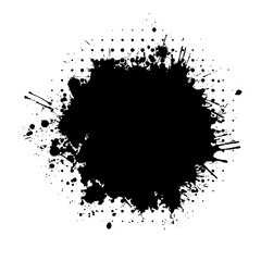 Black blot. Grunge Design Element. Brush Strokes. Vector illustration