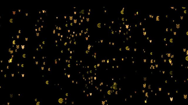 Currency million Yen Yuan Euro Pound luxury particles gold color icon