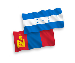 Flags of Mongolia and Honduras on a white background