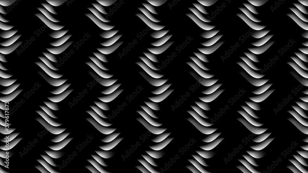 Poster rolling interleaved ribbon repeating pattern of smooth grey ribbon masks