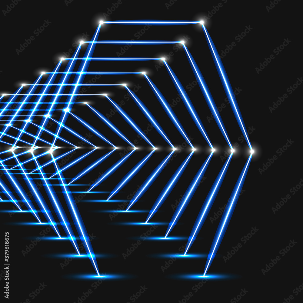 Aufkleber bright lines in abstract style on dark background. vector template. futuristic technology. modern pa