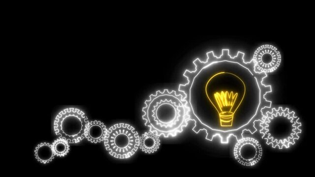 Light in futuristic gears create powerful energy for factory industrial and another gears system pastel tone, concept positive effective leaders can develop teams as well