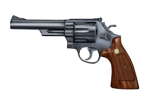 M19リボルバー拳銃のイラスト