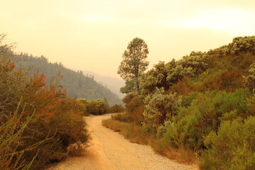 Hiking a river-mountain trail
