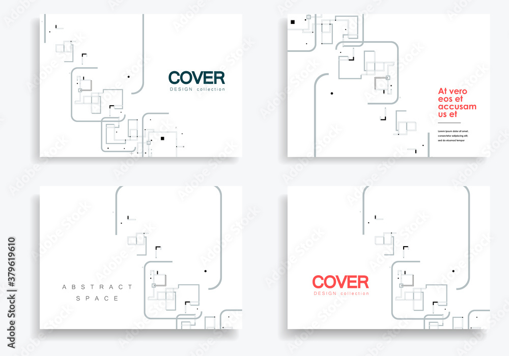 Poster geometric shapes on brochure template. abstract geometry shape background. vector collection